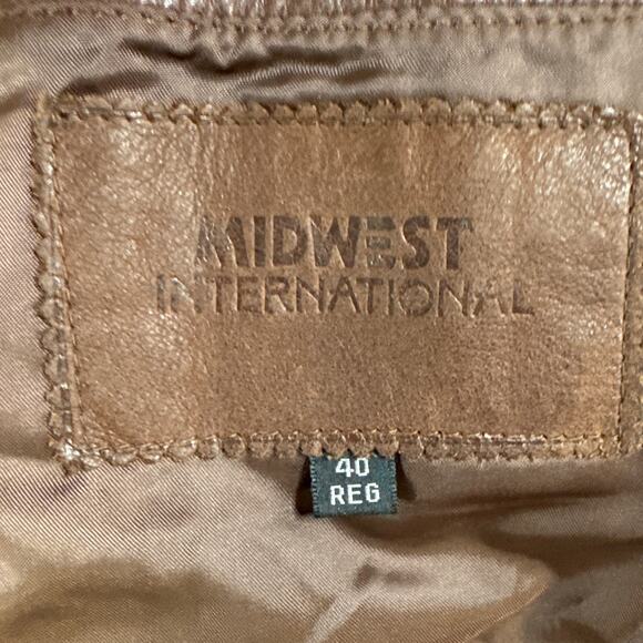 Midwest International Vintage Brown Leather 2 Button Sport Coat Blazer Men 40 R - Picture 10 of 10